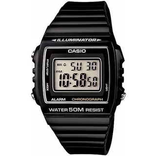 Reloj Casio W-215 H-1av Con Alarma, Cronómetro Wr, 50 M Pt, Color Negro, Bisel, Color Negro, Fondo Negro