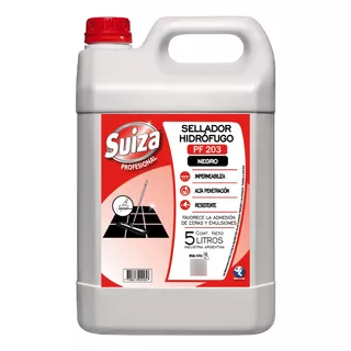 Sellador Hidrofugo Impermeabiliza Negro Suiza 5lt Color Negro