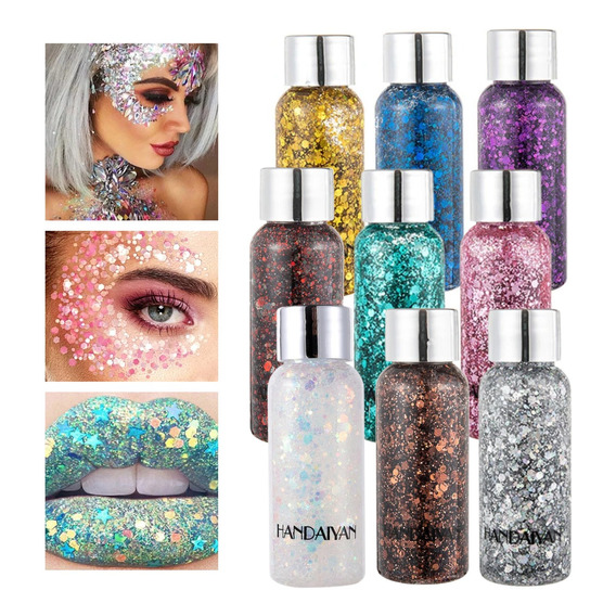 Body Glitter Maquillaje Cabello Cuerpo Brillos Colores 1pz F