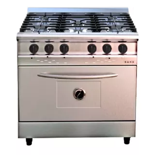 Cocina Industrial Saho Jitaku 820 S820pvgq A Gas 5 Hornallas  Acero Inoxidable 220v Puerta Ciega 65l