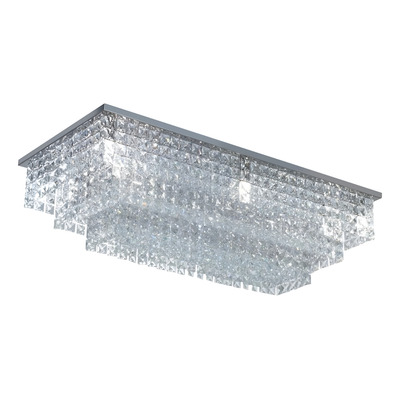 Plafon Rectangulo Escalonado 10 Luces G9 Deco Moderno Mg Acero