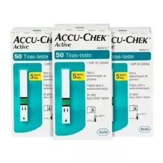 150 Fitas Accu-chek Active Controle De Glicemia 3x50 Tiras