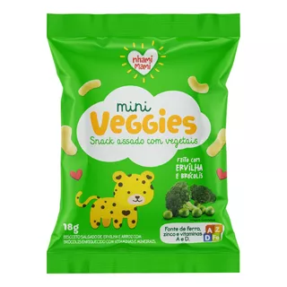 Biscoito De Arroz Nhami Mami Mini Veggies Ervilha E Brócolis Sem Glúten 18 G
