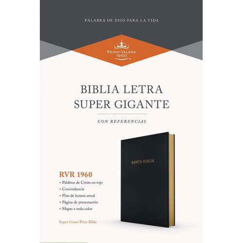 Biblia Rvr60 Let Super Gigante 17 Im. Piel Negro