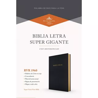 Biblia Rvr60 Let Super Gigante 17 Im. Piel Negro
