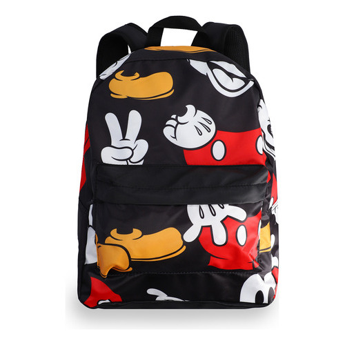 Mochila Mickey Mouse Bolsas Ruz 173790 Color Multicolor E7 Color Negro Diseño de la tela Liso