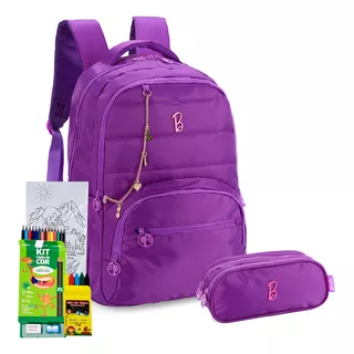 Kit Mochila Estojo Infantil Barbie Filme Meninas Rb Detalhes