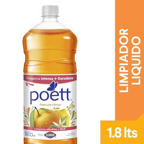 Limpiador Líquido Aromatizante Poett Frescura Cítrica (Botella) 1800 ml