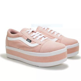 tenis vans plataforma rosa