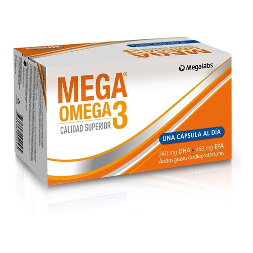 Mega Omega3 X 30 Cápsulas (200mg Dha + 400mg Epa) Roemmers® Sabor Neutro
