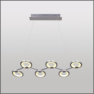 Colgante Led Monde 6 Luces 60w Plata Diseño Moderno LG