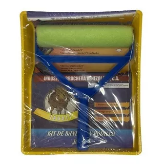 Kit Bandeja Rodillo Y Funda De 9´´ Amarillo - Azul  Jabali