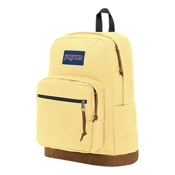 Mochila Jansport Right Pack Unisex Verde Color Amarillo pastel Diseño de la tela Liso