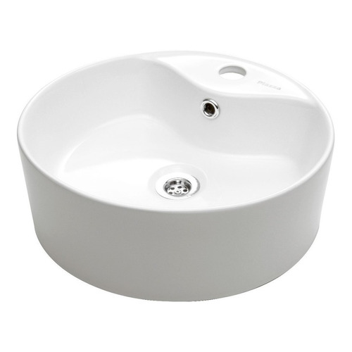 Bacha Piazza A029 De Apoyo Redonda Baño Monocomando Acabado Esmaltado Color Blanco