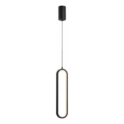Lampara Colgante Oval Led 40cm Diseño Negro Ldf40012-n  Negro