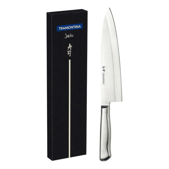 Cuchillo para sushi Tramontina Diamond Deba con hoja y mango de acero inoxidable 8