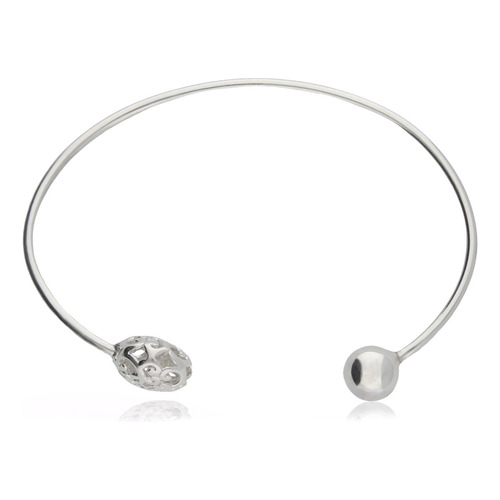 Brazalete Mujer Plata 925 Elia Esfera Abierto Diámetro 18 Cm Largo 18 Cm