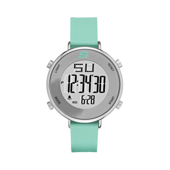 Reloj Dama Skechers Magnolia Sr6188 Multicolor De Silicón Color De La Correa Verde Menta