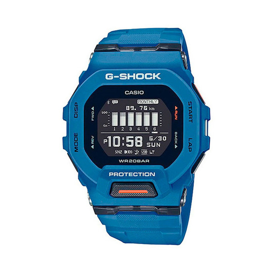 Reloj Casio G-shock Gbd-200-2dr Hombre Deportivo Color De La Correa Azul Color Del Bisel Negro Color Del Fondo Negro