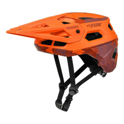 Casco Profesional De Ciclismo De Montaña Batfox Color Naranja Talla L (58-61cm)