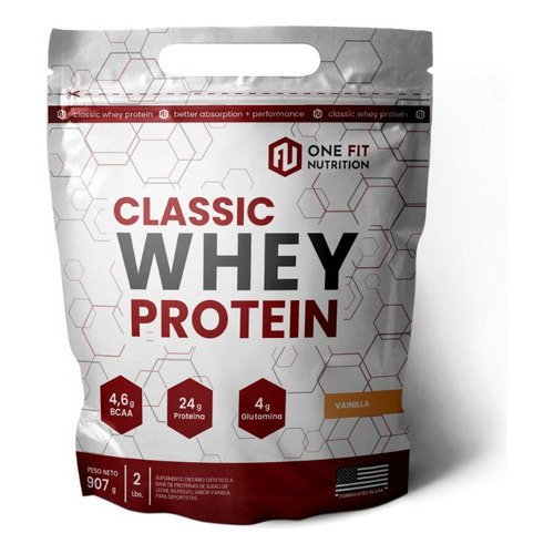 Recuperador De Musculo Whey Classic Proteina One Fit Sabor Vainilla