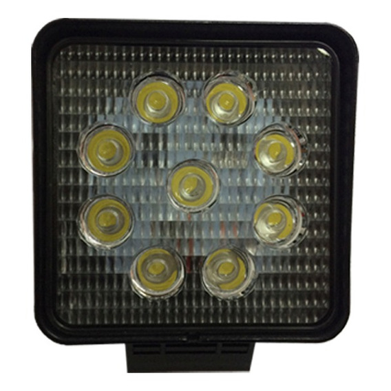 Faro Auxiliar 9 Led Cuadrado 27w Auto Camioneta 4x4 C/soport