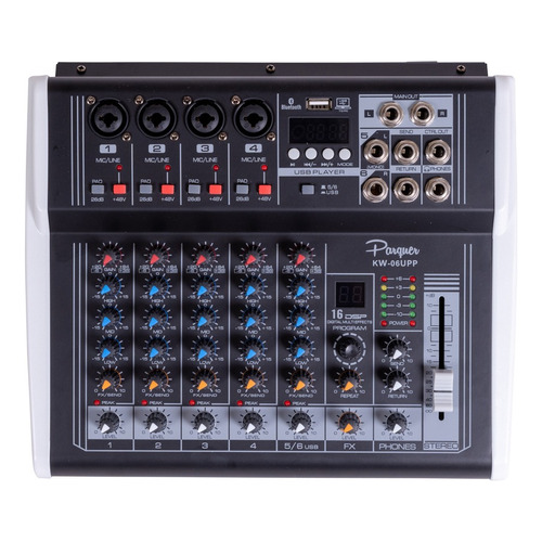 Consola Mixer Potenciada Parquer 6 Canales 125 X Lado Cuota