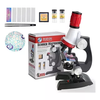 Microscópio Educacional Monocular Biologia 100x 400x 1200x