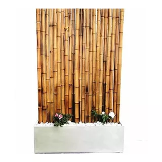 Panel Cerco Caña Tacuara Bambu Flameado Que Y Bar X 1.80 Alt