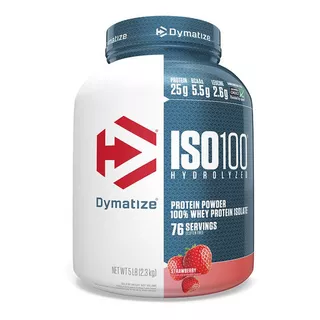 Proteina Iso 100 Dymatize Hidrolizada 5 Lbs Los Sabore Sabor Strawberry