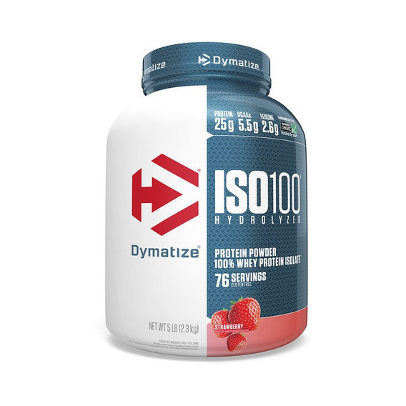 Proteina Iso 100 Dymatize Hidrolizada 5 Lbs Los Sabore Sabor Strawberry