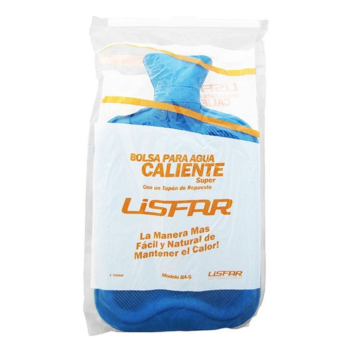 Bolsa Agua Caliente Lisfar Clasica Con Tapa Antiderrame Azul