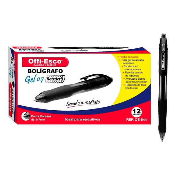 Boligrafo Gel 0.7mm Retractil Oe-04 - Unidad a $277