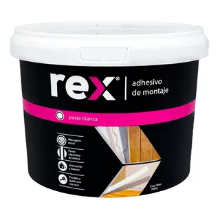 Adhesivo Montaje Pintable Blanco Rex 3.8 Kg