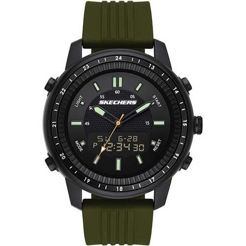 Reloj Skechers Analogo Digital Display Sr5155 Color de la correa Verde Color del bisel Negro Color del fondo Negro
