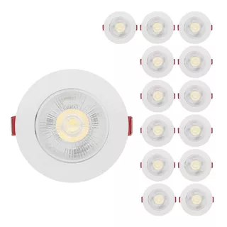 Kit 14 Spot Led Smd 7w Dicróica Direcionável Redondo Quente