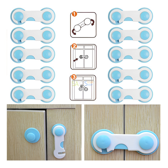 10pcs De Bebé Niños Puerta Cerradura Mueble Cajón Armario Ad