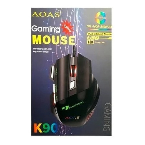 Mouse Gamer Aoas K90 Rgb Gaming Mouse Usb Color Negro