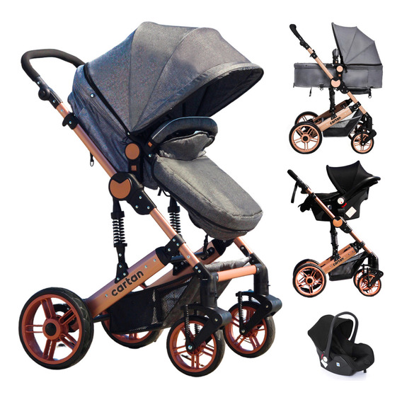 Cochecito de paseo Cartan STL300 Plus STL300 PLUS gris con chasis color bronce