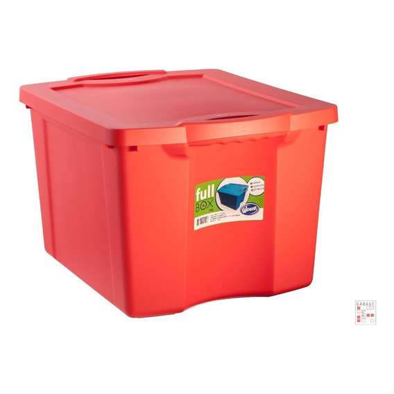 Baul Caja Organizadora Plastico 75 Lts - Garageimpo Rojo