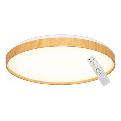 Aplique Plafón Led Bore Madera Con Control Remoto Luz Desing Madera Interior