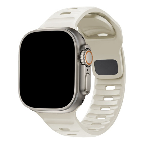 Correa / Pulsera Silicona Sport Para Apple Watch Ultra 49 Mm Color Crema