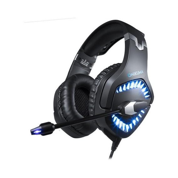 Auriculares profesionales para juegos Onikuma K1-b Pro, LED, azul claro, color azul marino