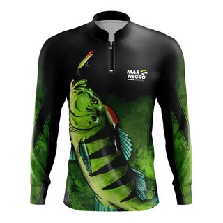 Camiseta Infantil Pesca Proteção Solar 50 Manga Longa Peixe