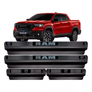 Soleira Aço Inox Premium Em Alto Relevo Para Ram Rampage Ram