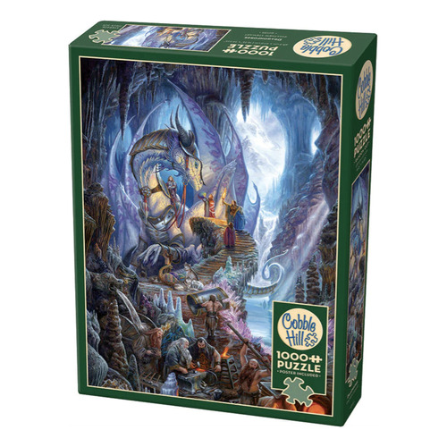 Rompecabezas La Cueva Del Dragon Azul 1000 Pz Cobble Hill Fantasia Magic Blue Dragon