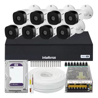 Kit 8 Cameras Seguranca Intelbras Vhl 1220 8ch 2tb Wd Purple