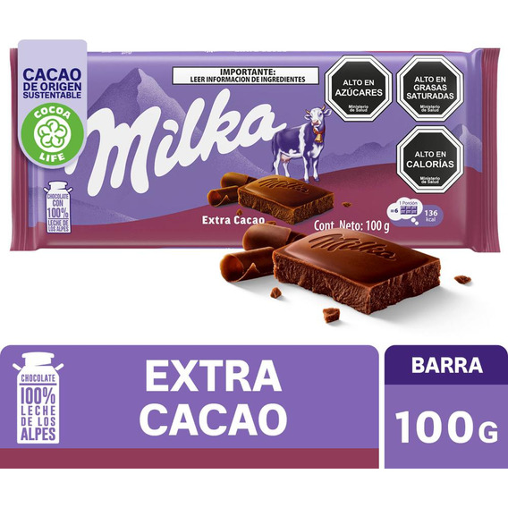 Chocolate Milka® Amargo 45% Cacao Barra 100 G