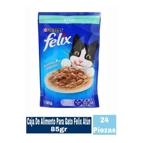 24 Sobres Félix 85 Gr Sabor: Atún Alimento Para Gato