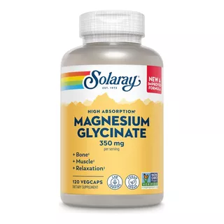 Solaray Magnesio Glicinato 350mg Porción X 120 Cáps